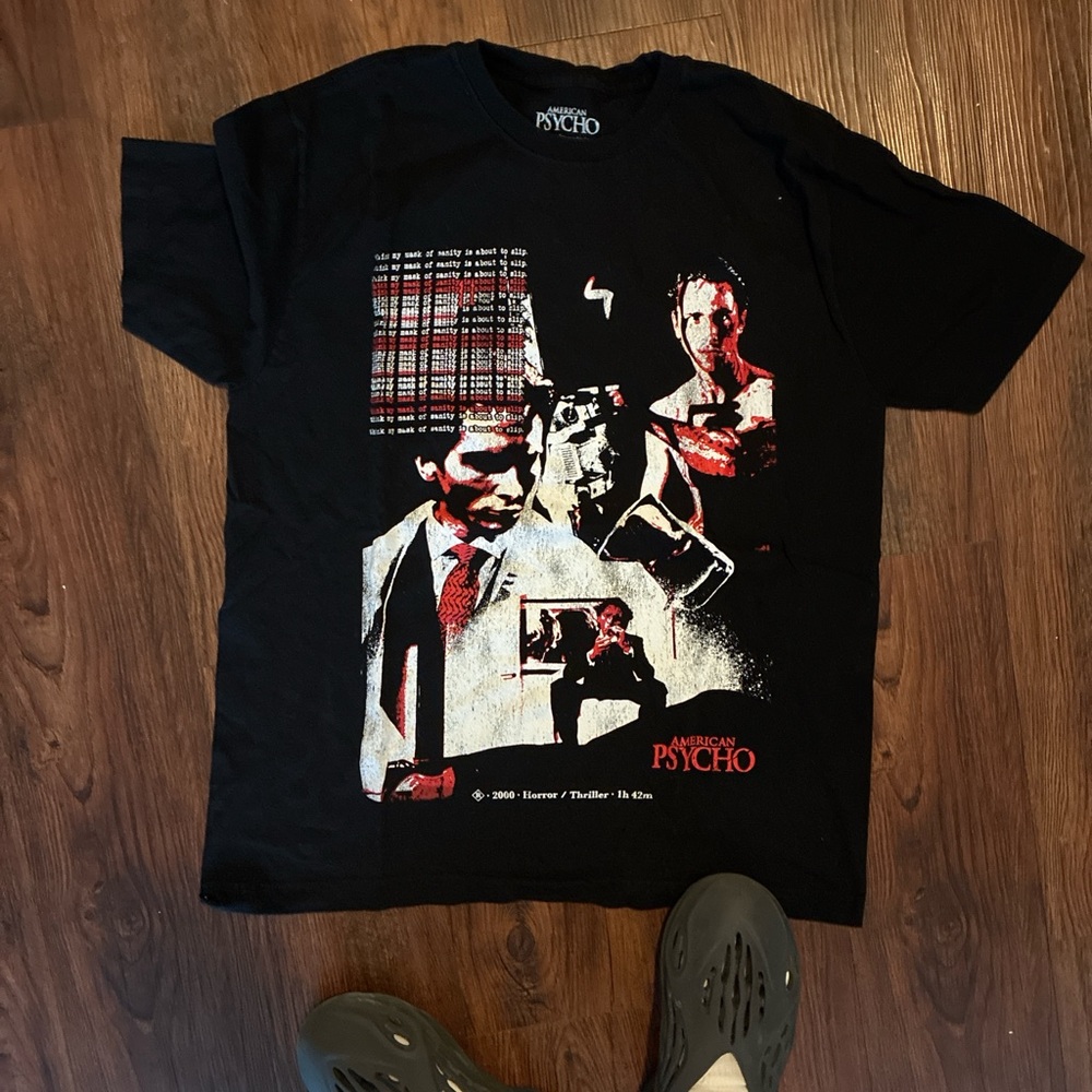 Black and Red Short Sleeve Graphic Tee
